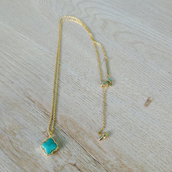 Kendra Scott Jewelry - Kendra Scott Mallory Gold Pendant Necklace in Variegated Turquoise Magnesite